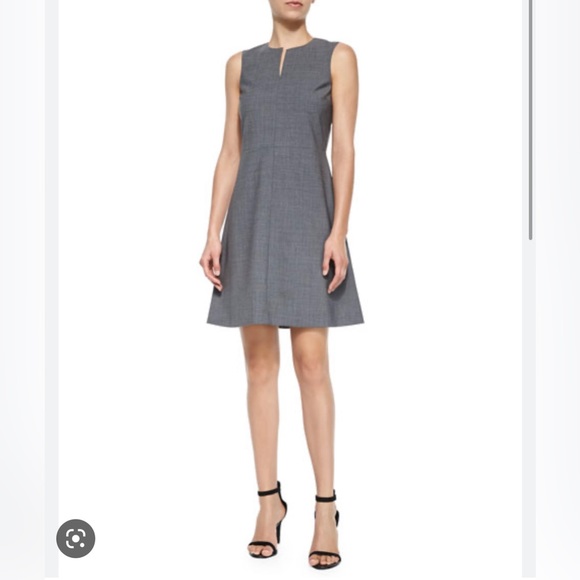Theory Dresses & Skirts - Theory Miyani Split Front Dress in Stretch Wool size 10 Charcoal color.